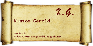 Kustos Gerold névjegykártya